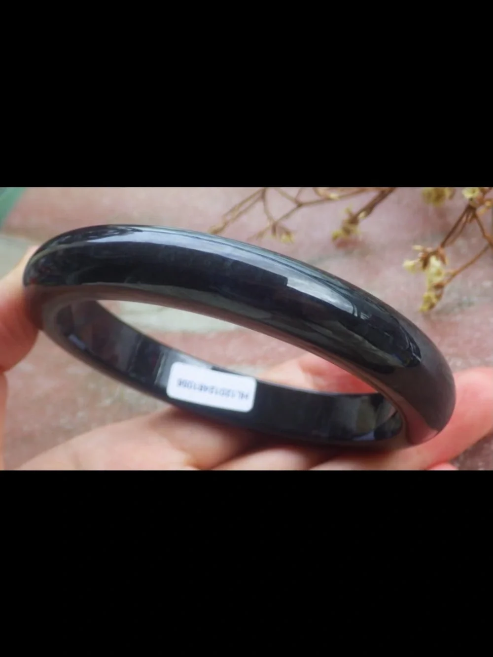 Elegant black bangle Certificate Jadeite luck Bangle Bracelet 67mm 8.25 inches